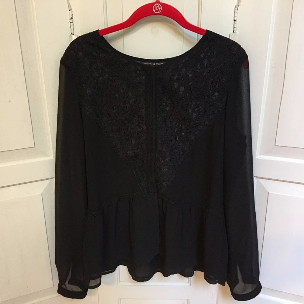 Victoria's Secret Black Peplum Blouse